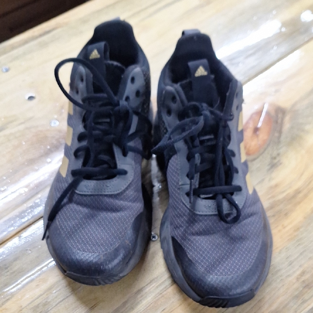 Adidas Black and Gold Athletic Shoes